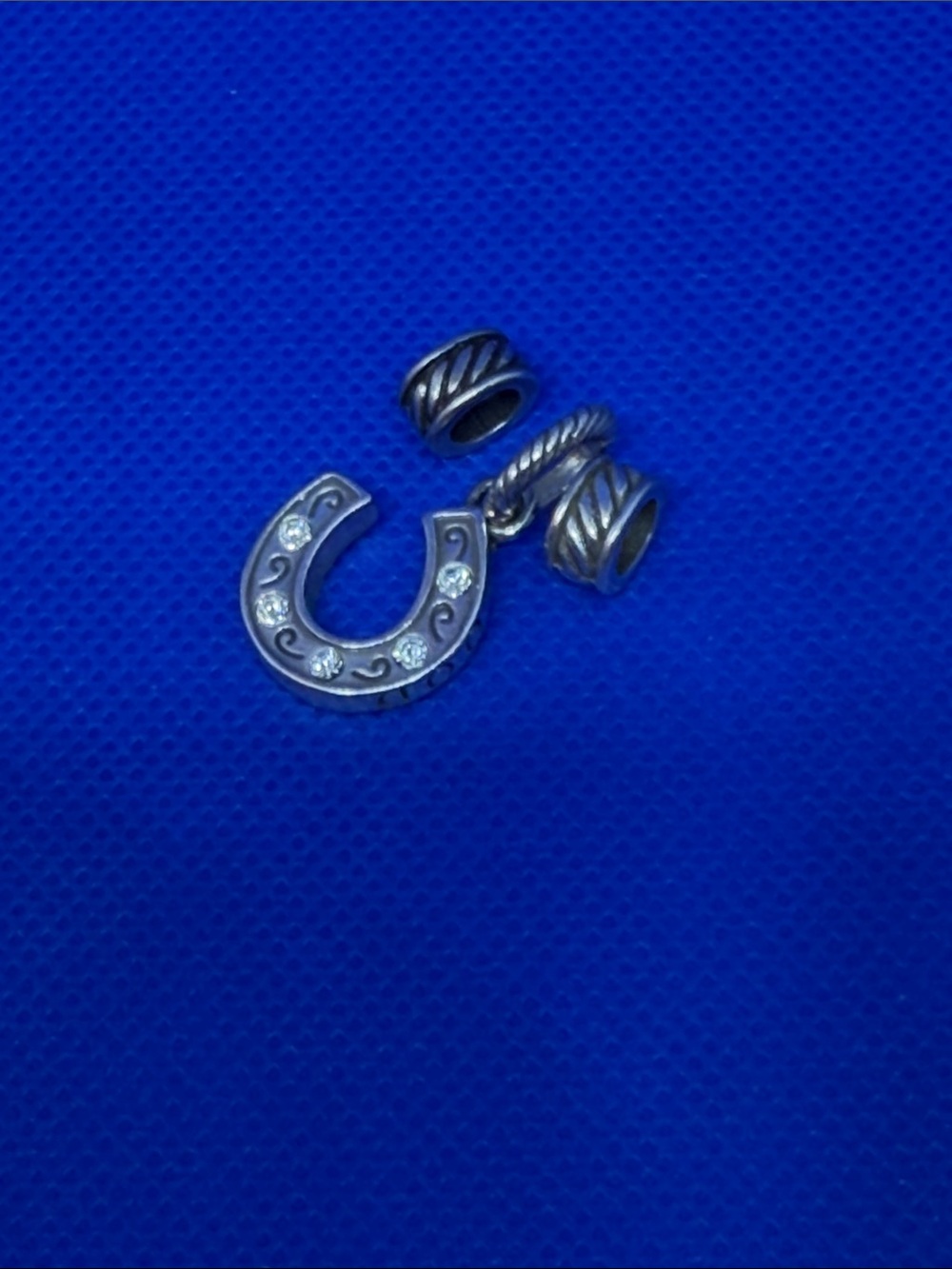 Brighton Silver-Tone Horseshoe Charm with Clear Accents